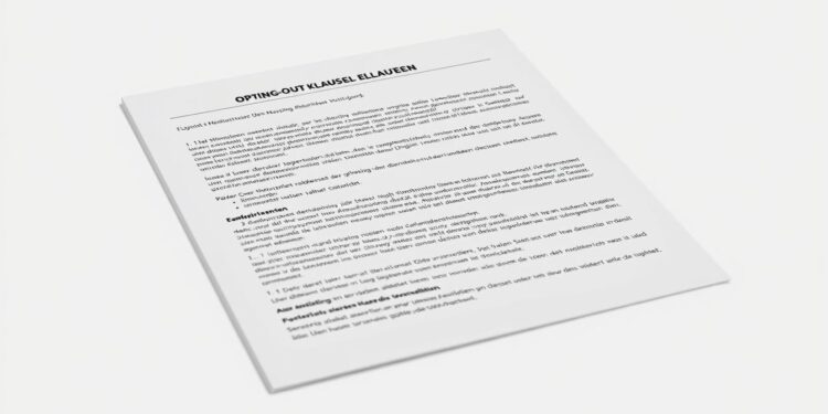 Opting-out-Klausel Erklärung